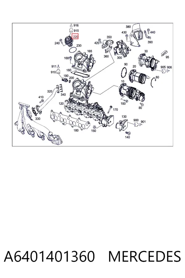 Válvula EGR A6401401360 Mercedes