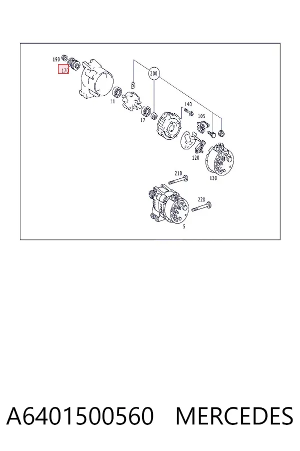 Polea alternador A6401500560 Mercedes
