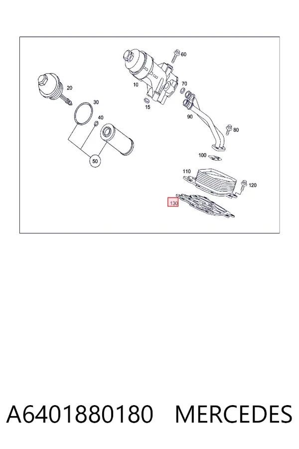 Junta de radiador de aceite A6401880180 Mercedes