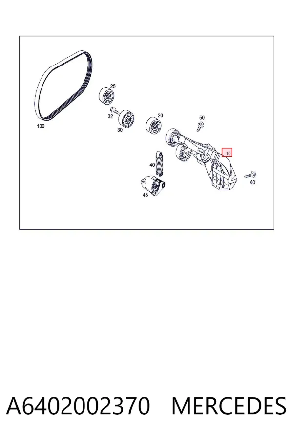 Tensor de correa poli V A6402002370 Mercedes