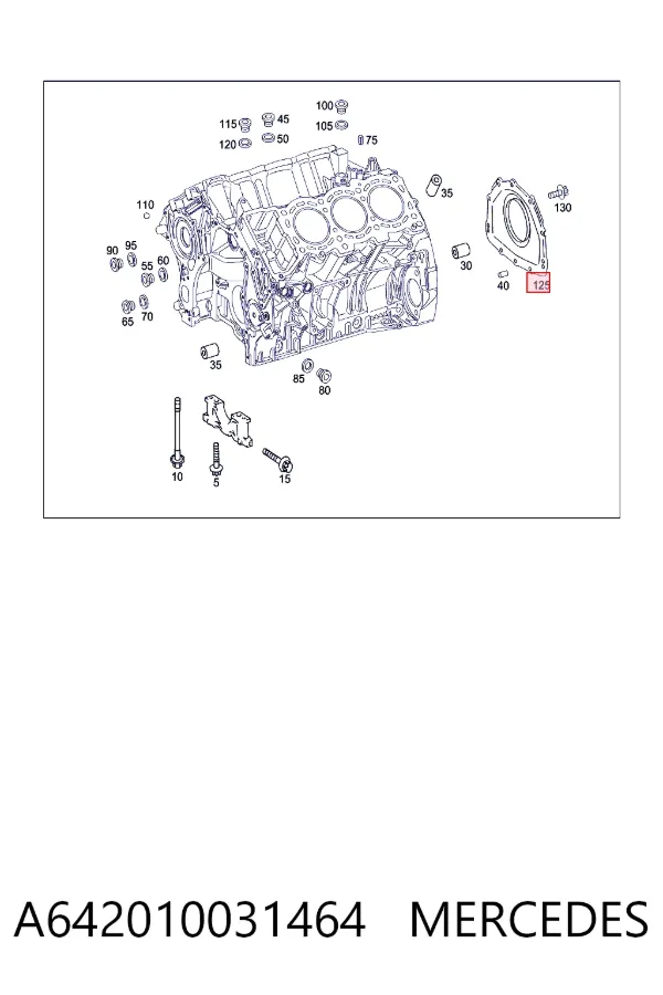 Retén de cigüeñal A642010031464 Mercedes
