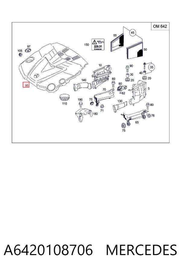 Tapa motor A6420108706 Mercedes