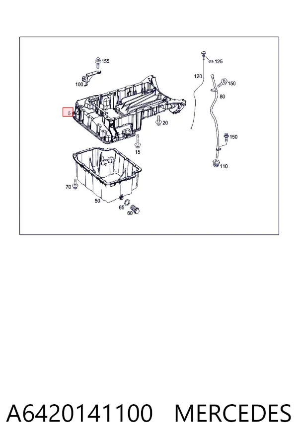 Cárter de aceite del motor A6420141100 Mercedes