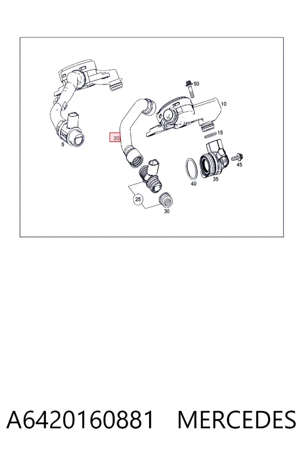 Tubo de ventilación del cárter A6420160881 Mercedes