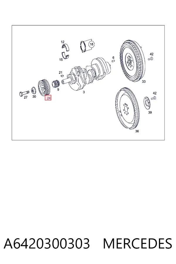 Polea de cigüeñal A6420300303 Mercedes