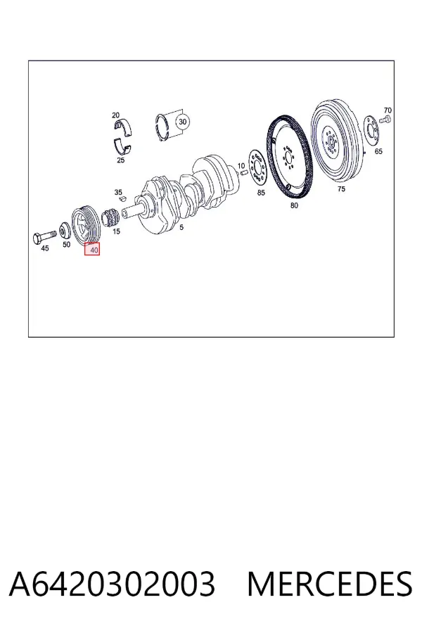 Polea de cigüeñal A6420302003 Mercedes