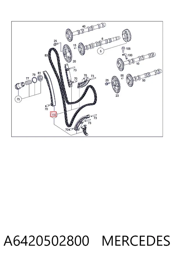 Kit de cadena de distribución A6420502800 Mercedes