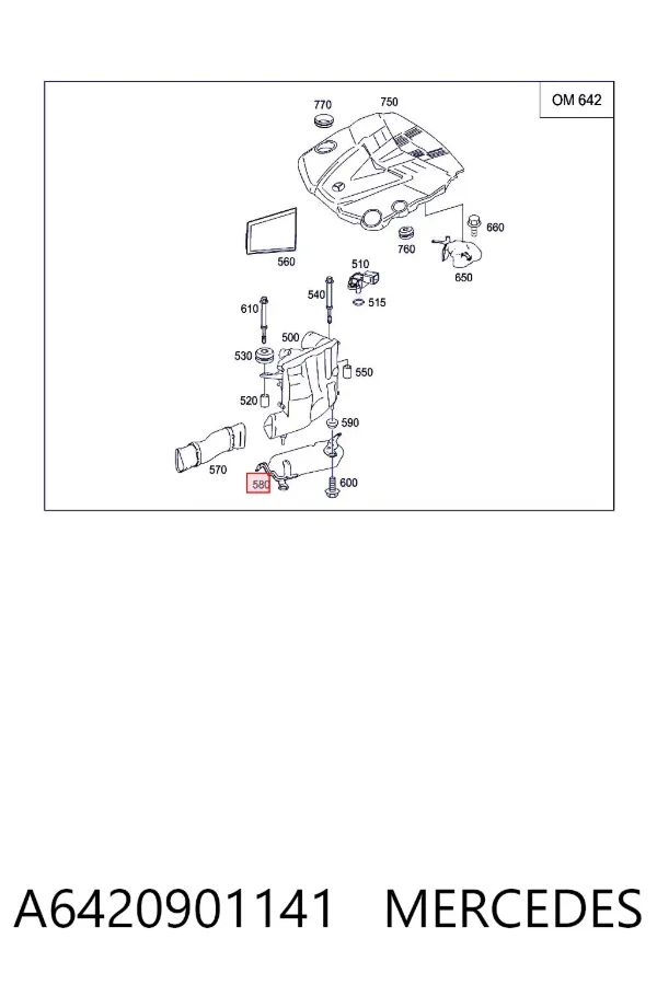 Soporte del filtro de aire A6420901141 Mercedes