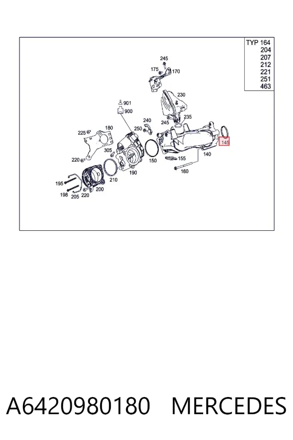 Junta superior del colector de admisión A6420980180 Mercedes