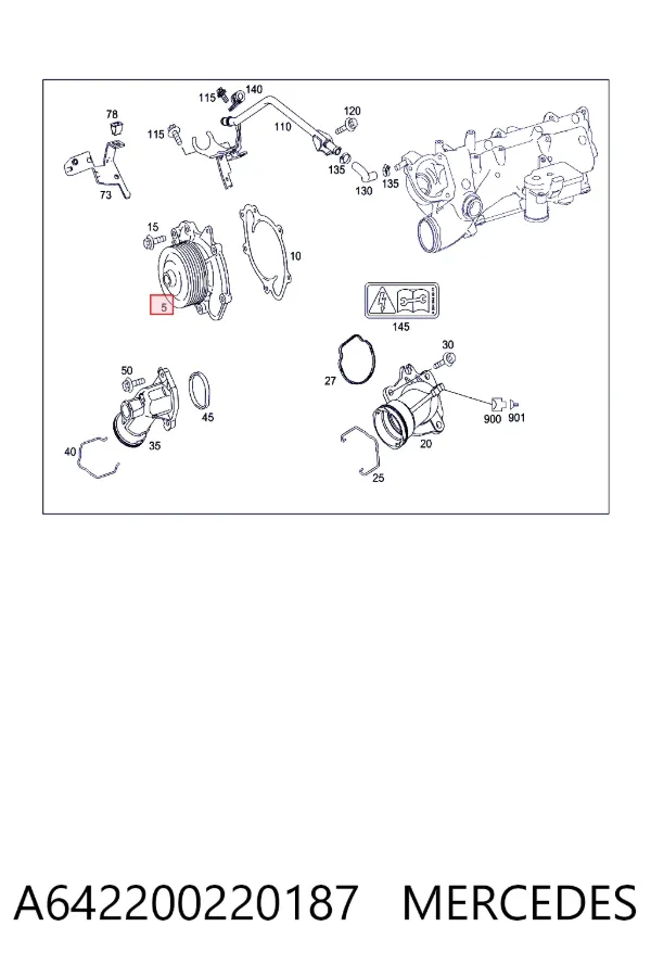 Bomba de agua A642200220187 Mercedes