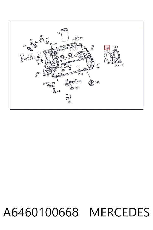 Retén de cigüeñal A6460100668 Mercedes