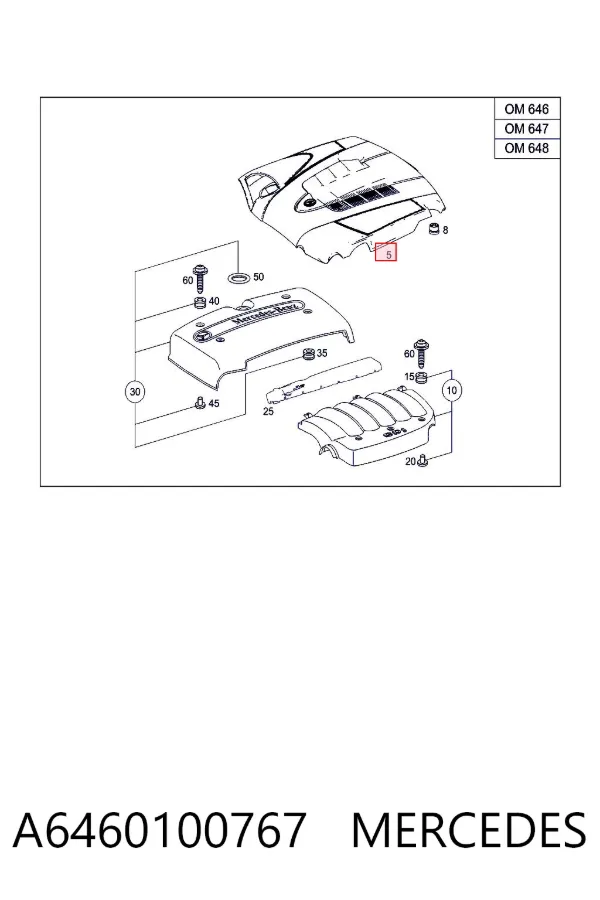 Tapa motor A6460100767 Mercedes