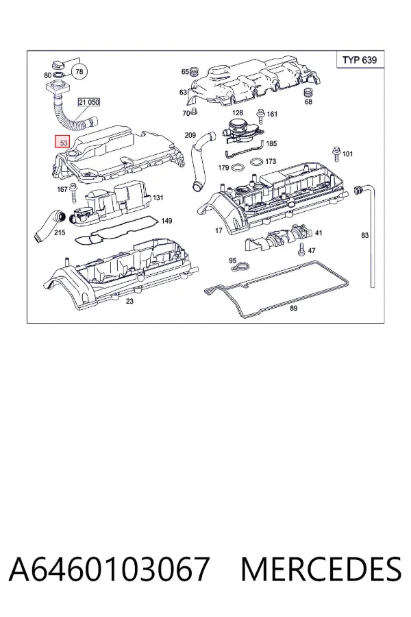 Tapa motor A6460103067 Mercedes