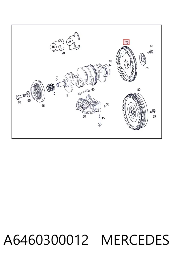 Volante motor A6460300012 Mercedes