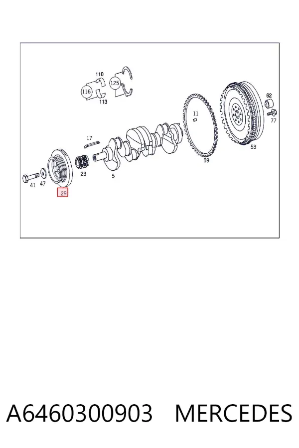 Polea de cigüeñal A6460300903 Mercedes