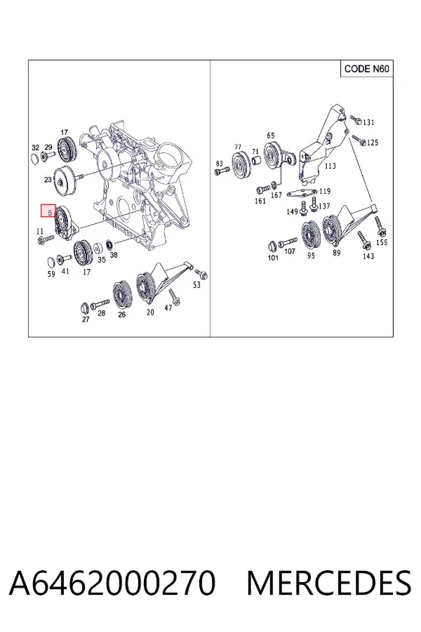 Tensor de correa poli V A6462000270 Mercedes