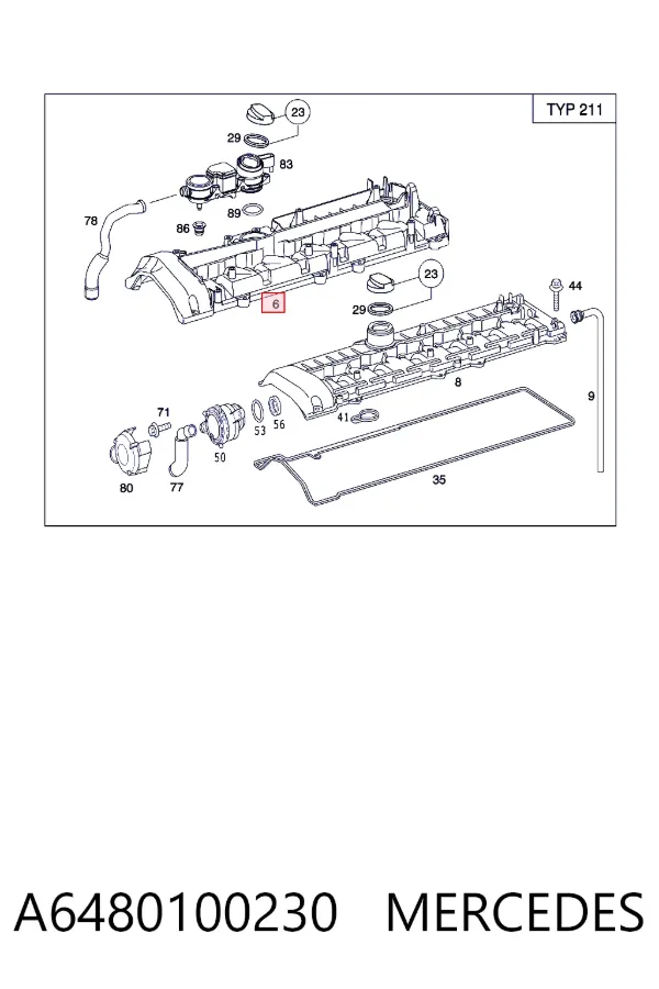 Tapa de balancines A6480100230 Mercedes