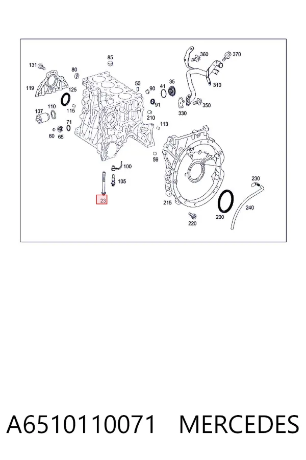 Tornillo de tapa de cojinete principal A6510110071 Mercedes