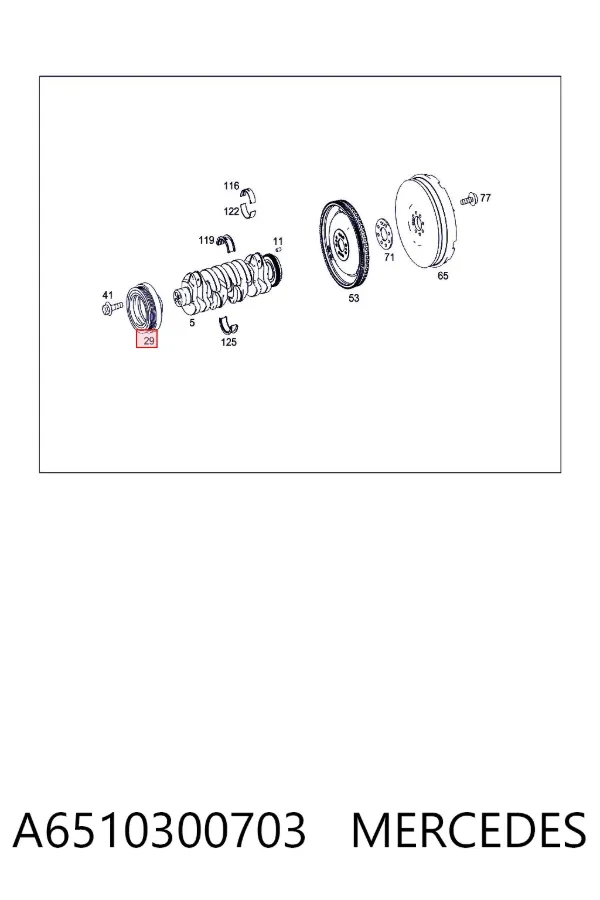 Polea de cigüeñal A6510300703 Mercedes
