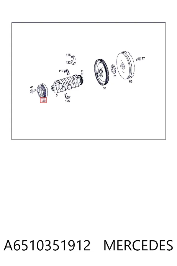 Polea de cigüeñal A6510351912 Mercedes