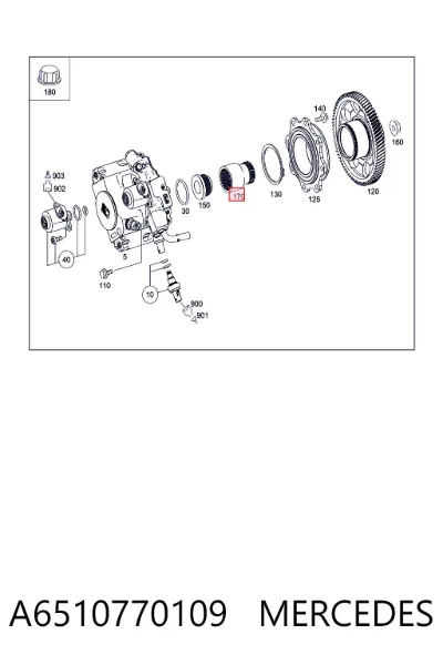 Acoplamiento de la bomba de inyección MERCEDES A6510770109
