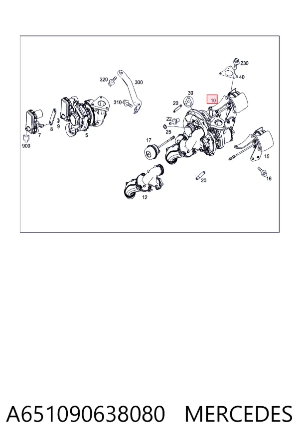 Turbocompresor A651090638080 Mercedes