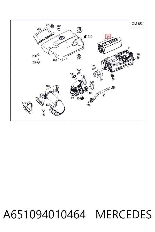 Filtro de aire A651094010464 Mercedes
