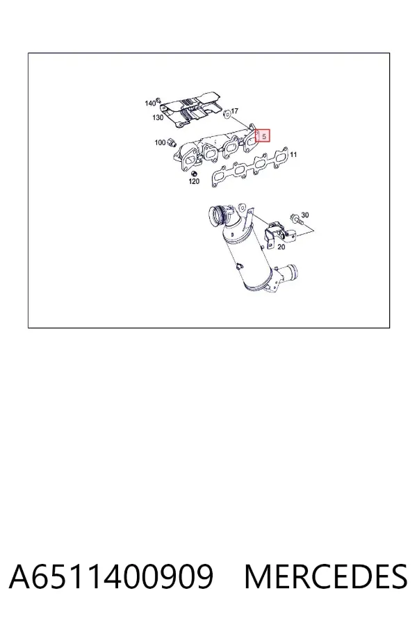 Colector de escape A6511400909 Mercedes