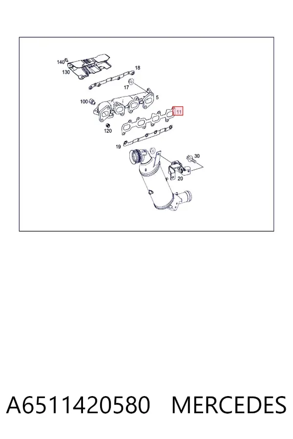 Junta colector escape A6511420580 Mercedes