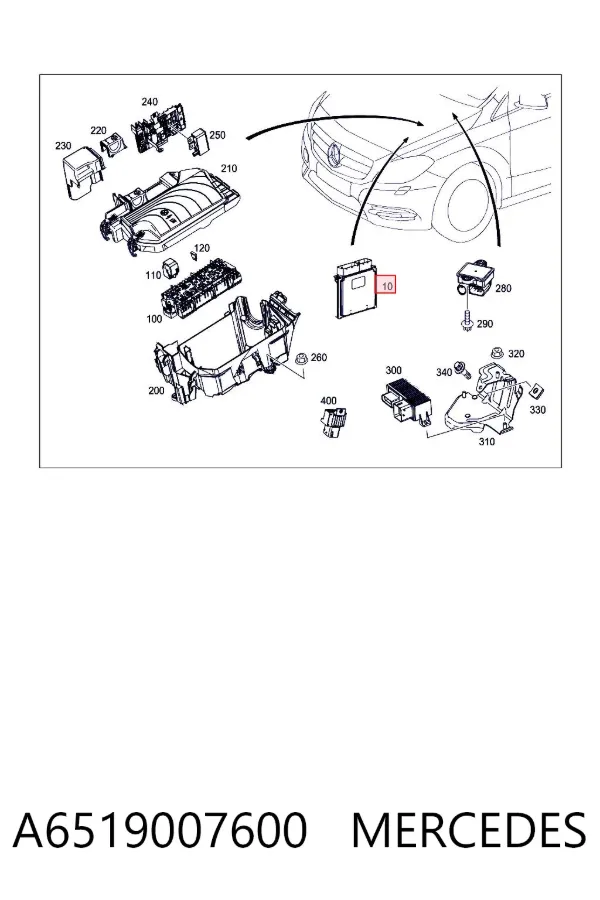 Sensor de distancia por radar A6519007600 Mercedes