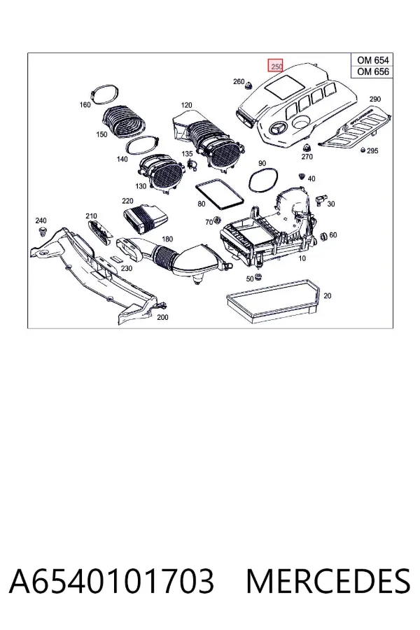 Tapa motor A6540101703 Mercedes