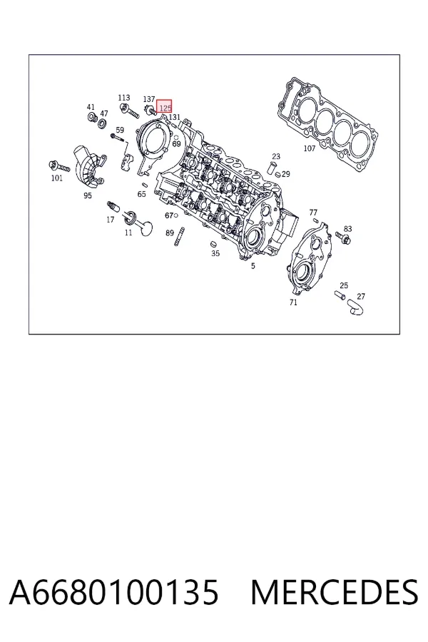 Tapa trasera de la culata A6680100135 Mercedes