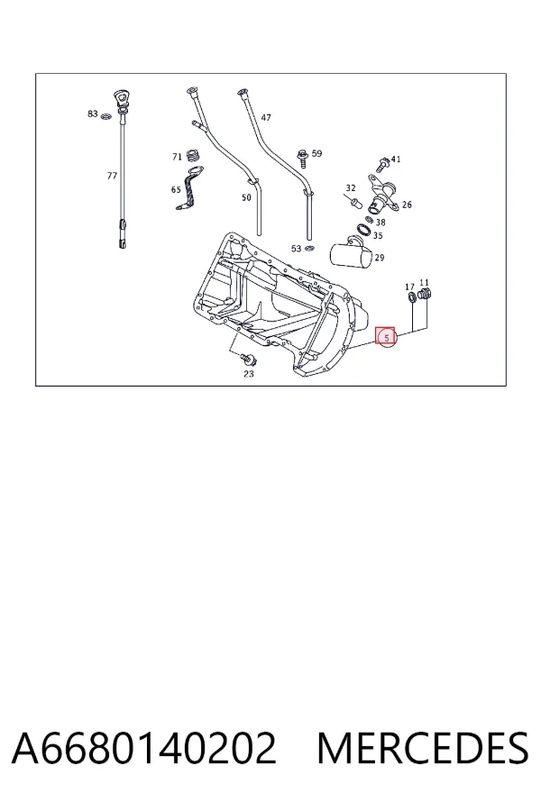 Cárter de aceite del motor A6680140202 Mercedes