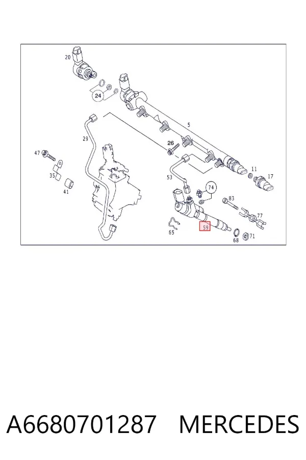 Inyector A6680701287 Mercedes