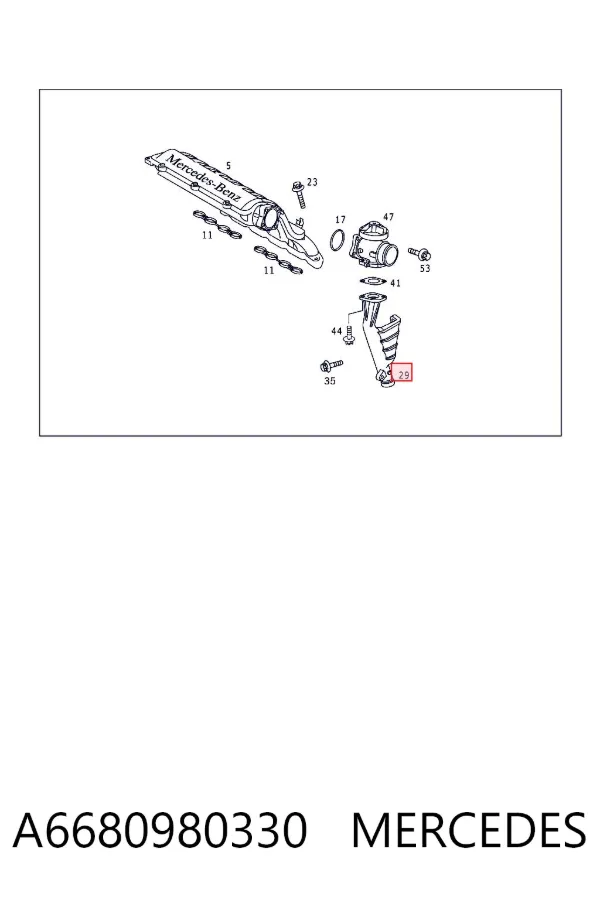 Tubo de ventilación del cárter A6680980330 Mercedes