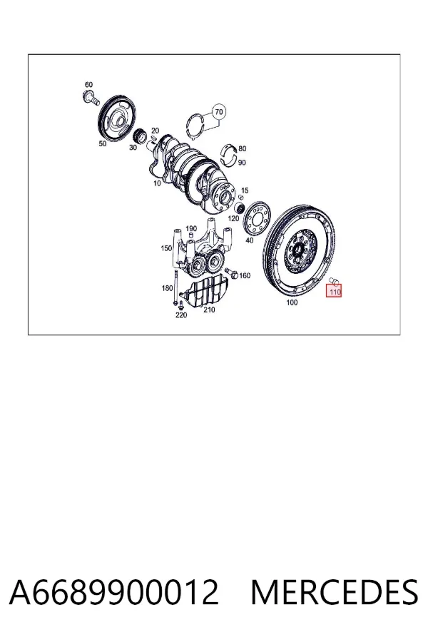 Perno de volante de inercia A6689900012 Mercedes