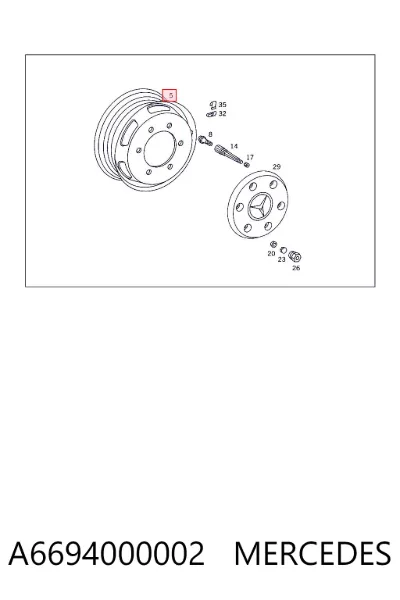 Rin de acero estampado MERCEDES A6694000002