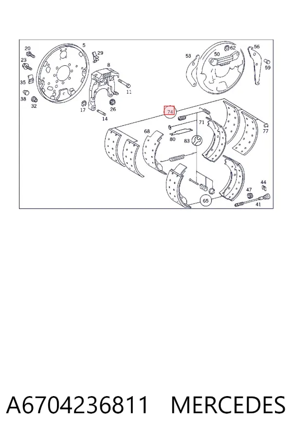 Forro de freno delantero (camión) A6704236811 Mercedes