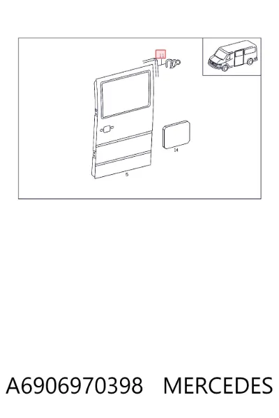 Junta de puerta lateral corrediza MERCEDES A6906970398