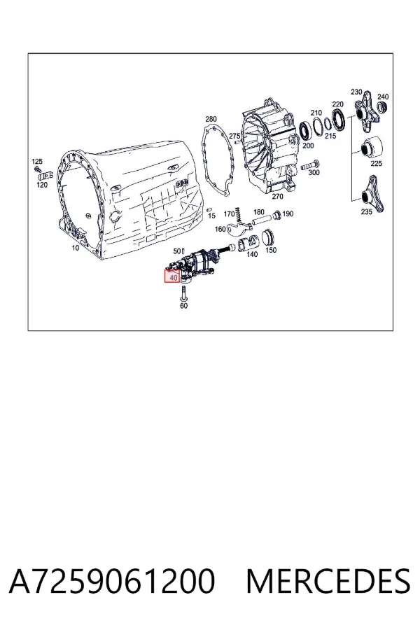 Mecanismo de selección de marchas A7259061200 Mercedes