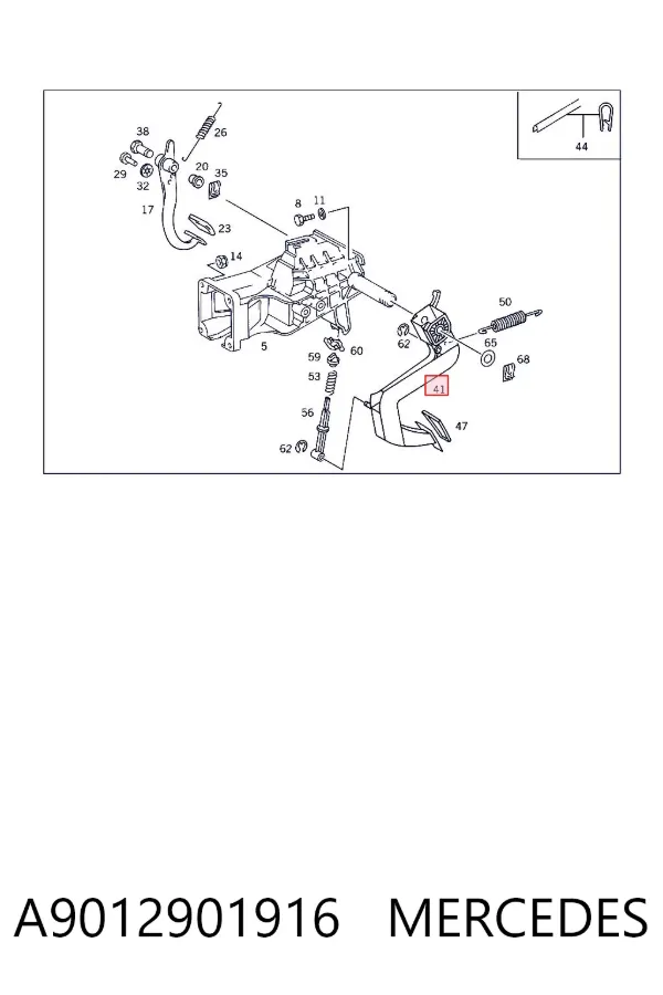 Pedal embrague A9012901916 Mercedes
