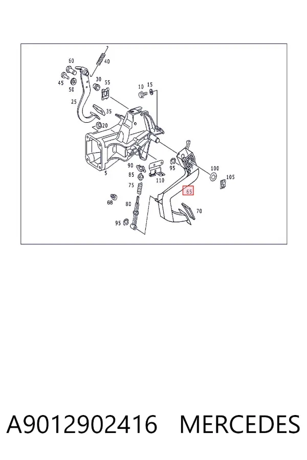 Pedal embrague A9012902416 Mercedes