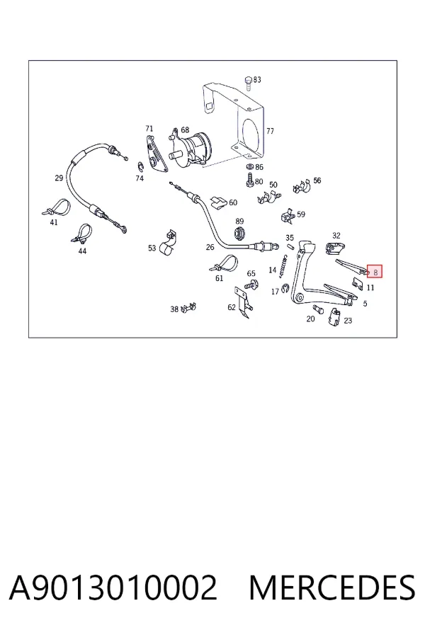 Pedal del acelerador A9013010002 Mercedes