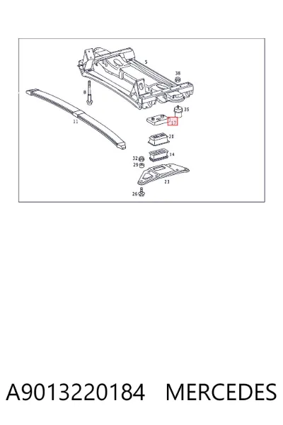 Tope de la ballesta delantera MERCEDES A9013220184