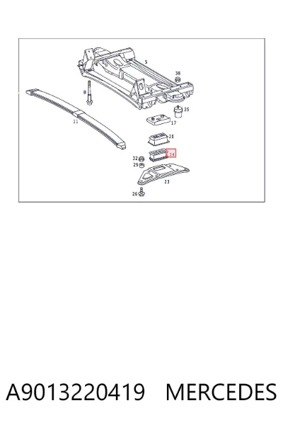 Tope de la ballesta delantera MERCEDES A9013220419