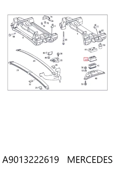 Tope de la ballesta delantera MERCEDES A9013222619
