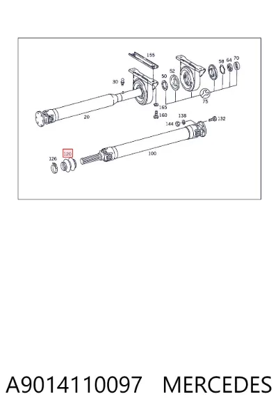 Guardapolvo del eje de transmisión MERCEDES A9014110097