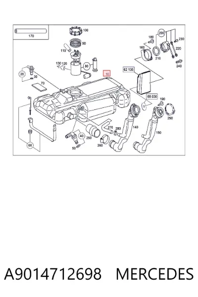Depósito de combustible MERCEDES A9014712698