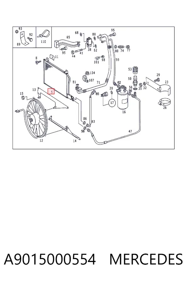 Condensador aire acondicionado A9015000554 Mercedes