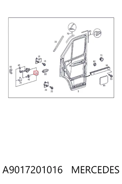 Limitador de apertura de puerta delantera izquierda MERCEDES A9017201016